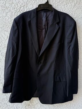 Brooks Brothers Black Mens Two Button Blazer Jacket Black Wool Size 50 RG
